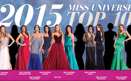 The Top 10 finalist of the Miss Universe 2015 pageant. (Supplied)