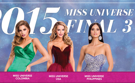 The Top three finalist of Miss Universe 2015. (Supplied)