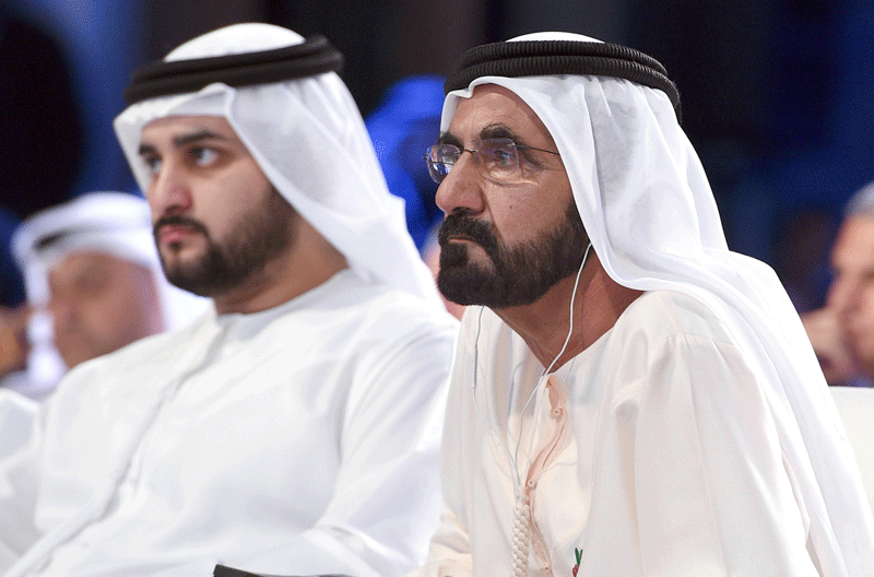Sheikh Mohammed bin Rashid Al Maktoum attends the 10th Dubai International Sports Conference in Jumeirah City Resort on Sunday. (Wam)