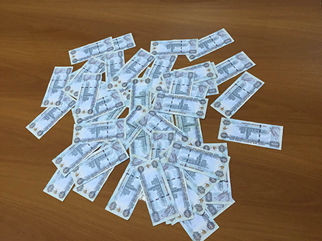 Some of the fake dirham notes seized by Ras Al Khaimah Police. (Supplied)