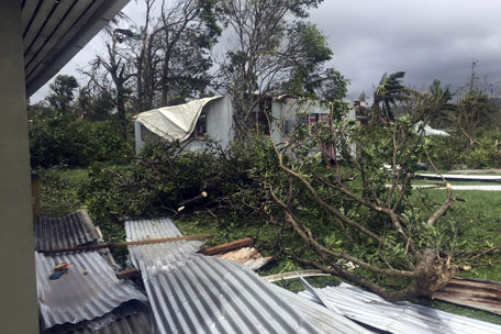This handout photo taken by Naziah Ali of MaiLife Magazine on February 21, 2016 shows the remains of a house and toppled branches in the town of Ba, after it was destroyed by severe tropical cyclone Winston. (AFP)