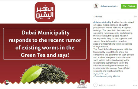 Video about contaminated green tea went viral on social media platforms, moving Dubai Municipality to issue a statement. (Supplied)