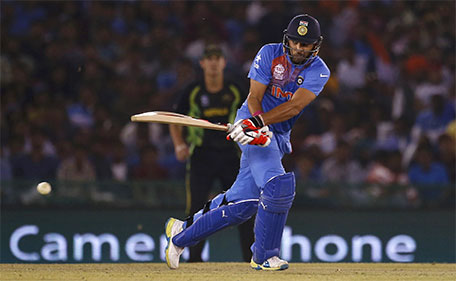 India's Yuvraj Singh plays a shot. (Reuters)