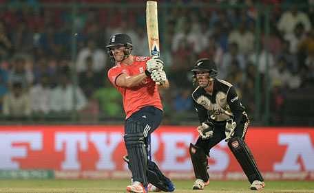 Jason Roy of England bats during the ICC World Twenty20 India 2016 Semi Final match between England and New Zealand at Feroz Shah Kotla Ground on March 30, 2016 in Delhi, India. (Getty Images)