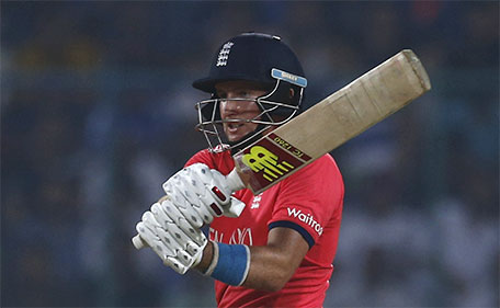 England's Joe Root plays a shot. (Reuters)