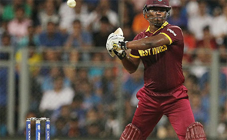 West Indies Johnson Charles bats during their ICC World Twenty20 2016 cricket semifinal match against India at Wankhede stadium in Mumbai, India,Thursday, March 31, 2016.(AP)