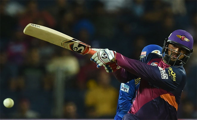Saurabh Tiwary of Rising Pune Supergiants during his knock of 57 against Mumbai Indians. (AFP)