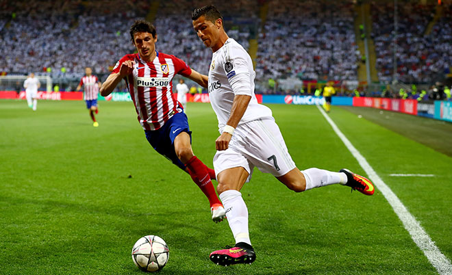 Cristiano Ronaldo of Real Madrid during the UEFA Champions League final match between Real Madrid and Atletico Madrid on May 28, 2016 at the Giuseppe Meazza San Siro stadium in Milan, Italy.(Photo by VI Images via Getty Images)