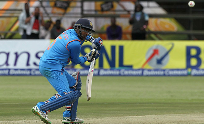 India's Ambati Rayudu plays a shot during the second One Day International. (Reuters)