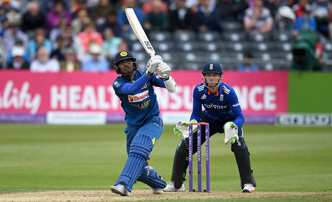 Dinesh Chandimal of Sri Lanka bats during the 3rd ODI Royal London One Day International match between England and Sri Lanka at The County Ground on June 26, 2016 in Bristol, England. (Getty Images)
