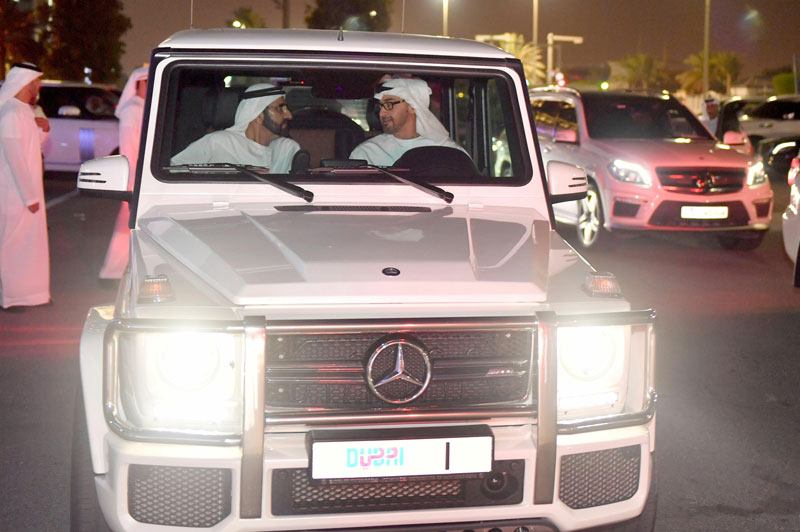Sheikh Mohammed bin Rashid Al Maktoum, with Sheikh Mohamed bin Zayed Al Nahyan in Abu Dhabi on Sunday (Wam)