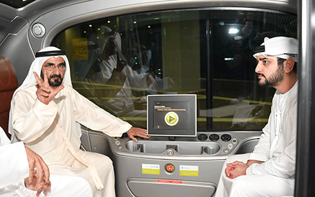 His Highness Sheikh Mohammed bin Rashid Al Maktoum visits the headquarters of Abu Dhabi’s renewable energy company, Masdar (Wam)