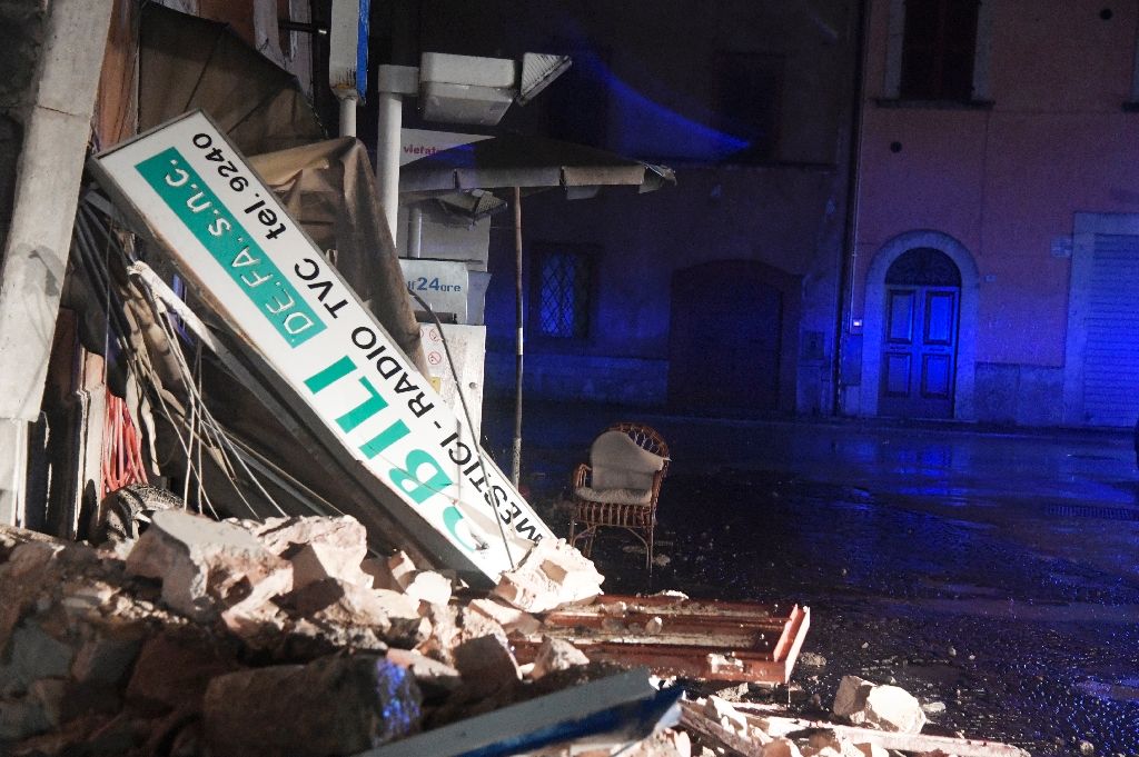 A first 5.5 magnitude quake in central Italy sent people running out of their houses, likely saving lives when the second 6.1 magnitude one struck two hours later. (AFP)