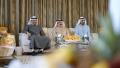 Photo: Mohamed bin Zayed, Mohammed bin Rashid, King of Bahrain attend luncheon