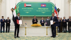 Photo: Prime Minister of Cambodia Hun Sen witnesses signing of UAE-Cambodia Comprehensive Economic Partnership Agreement