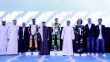 Photo: Mansoor bin Mohammed crowns Japanese rider Hikari Okubo as winner of inaugural Dubai Electric Scooter Cup