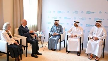 Photo: Mohammed bin Rashid meets with Klaus Schwab, Founder and Executive Chairman of WEF