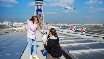 Photo: Dubai Airport (DXB) witnesses the first marriage proposal on the roof of an airport in the world