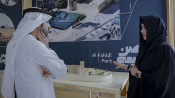 Photo: Hamdan bin Mohammed reviews progress of Al Fahidi Fort Rehabilitation Project