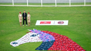 Photo: Emirates and AC Milan Unveil Unique Art Installation at Dubai World Cup 2024