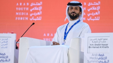 Photo: Ahmed bin Mohammed attends opening of Arab Youth Media Forum held on Day 1 of Arab Media Summit