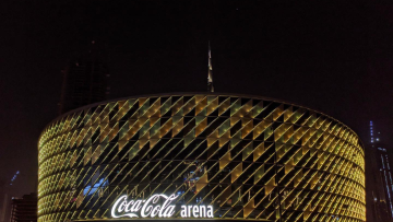 Photo: Game Time: Coca-Cola Arena Glows Gold for Dubai Basketball