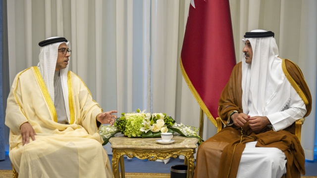 Photo: Mansour bin Zayed and Emir of Qatar Hold Meeting in Sharm El-Sheikh