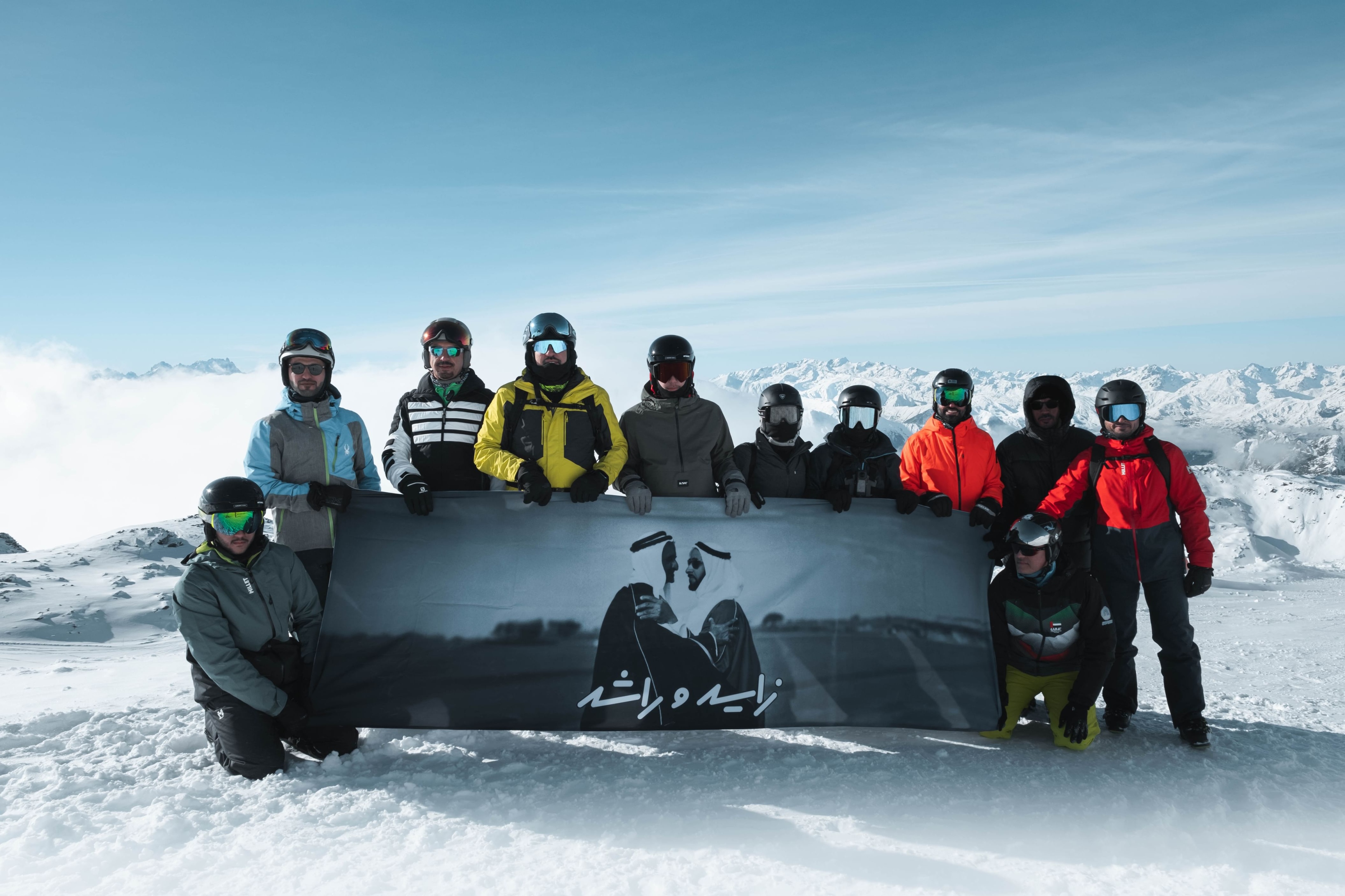 Reaching New Heights: UAE Flag and Founders’ Portraits Unfurled Atop the Alps