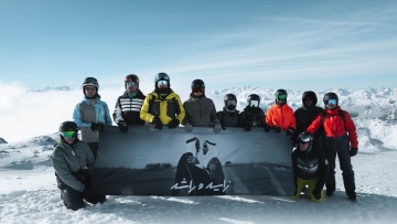 Photo: Reaching New Heights: UAE Flag and Founders’ Portraits Unfurled Atop the Alps