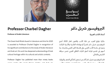 Photo: Mohammed bin Rashid Congratulates Professor Charbel Dagher on Winning Great Arab Minds 2025 Award for Literature and Arts