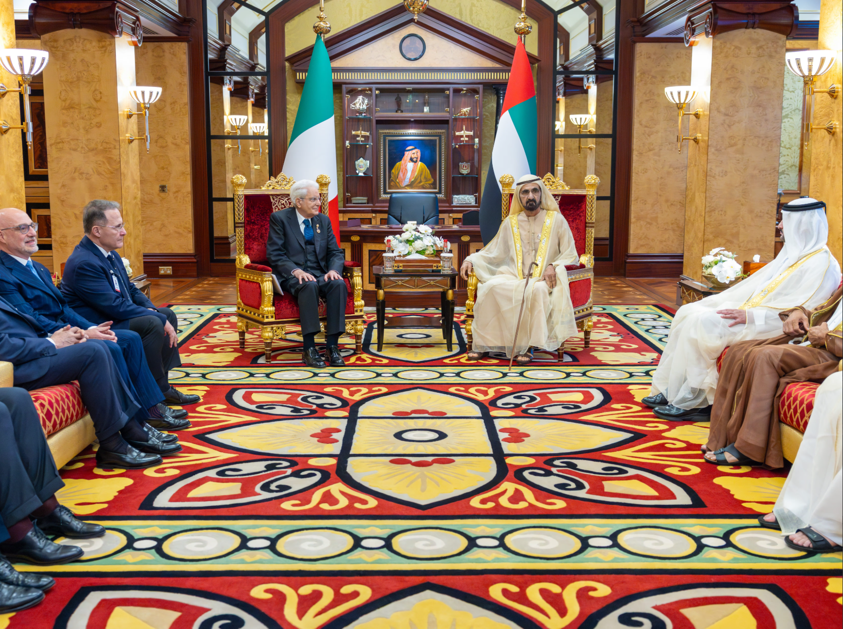 Mohammed bin Rashid Meets with Sergio Mattarella, President of Italy