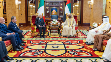 Photo: Mohammed bin Rashid Meets with Sergio Mattarella, President of Italy
