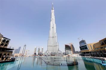 Glass covered Burj Dubai in April this year. (DENNIS B MALLARI)