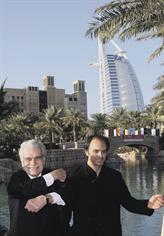 Omar Sharif and film director Laurent Vinas Raymond are in Dubai to attend Diff. (SATISH KUMAR)
