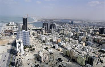 Aerial view of buildings around the Ajman sea front. (EB FILE)